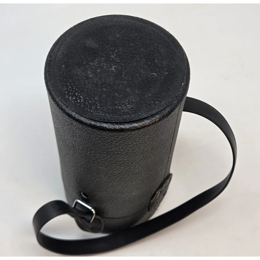 Konica Hexanon AR 200mm F4 OEM Cylindrical Lens Case w/ Strap Vintage Japan